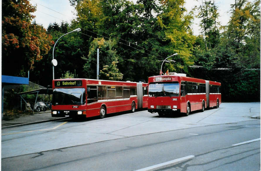 (099'531) - Bernmobil, Bern - Nr. 212/BE 513'212 - MAN + Nr. 292/BE 419'292 - Volvo/R&J-Hess-Gangloff am 30. September 2007 in Bern, Bmpliz