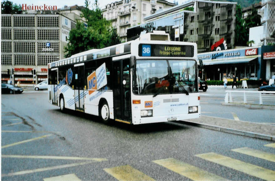 (099'818) - FART Locarno - Nr. 45/TI 64'945 - Mercedes am 4. Oktober 2007 beim Bahnhof Locarno