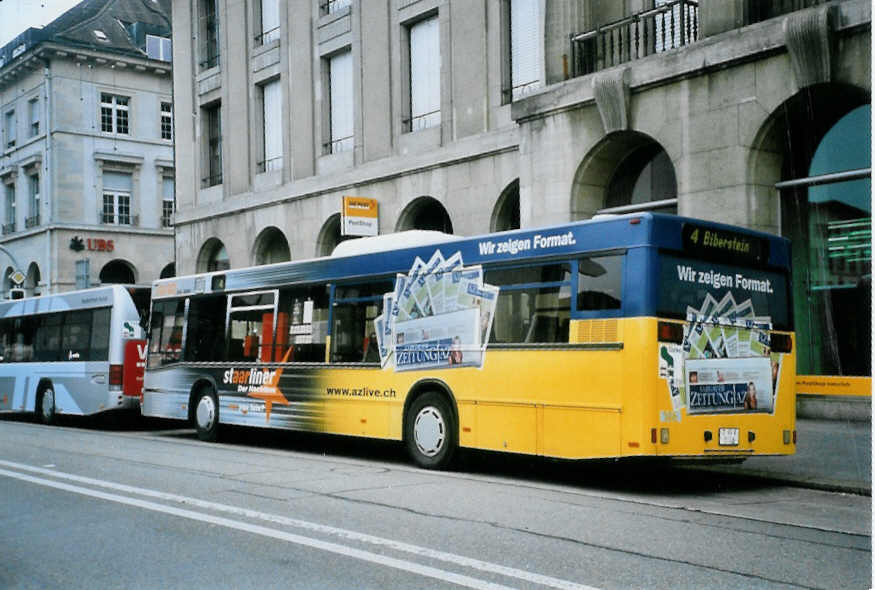 (100'818) - AAR bus+bahn, Aarau - Nr. 146/AG 8446 - MAN am 3. November 2007 beim Bahnhof Aarau