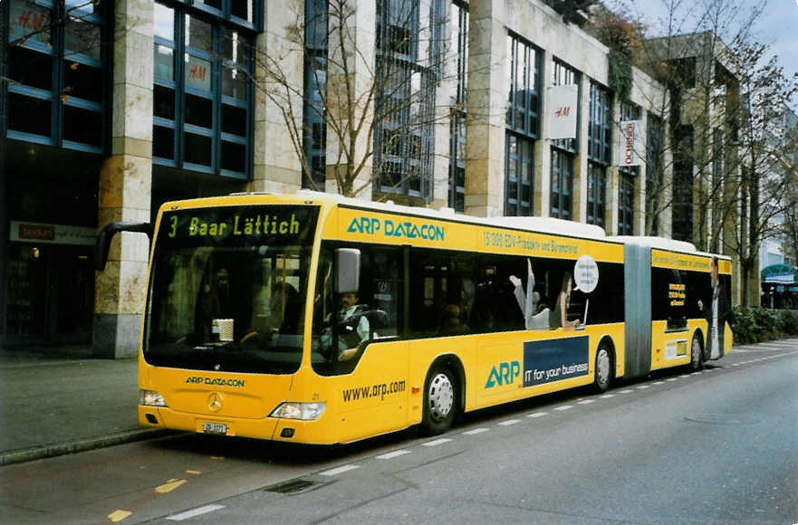 (101'401) - ZVB Zug - Nr. 21/ZG 3371 - Mercedes am 26. November 2007 in Zug, Metalli