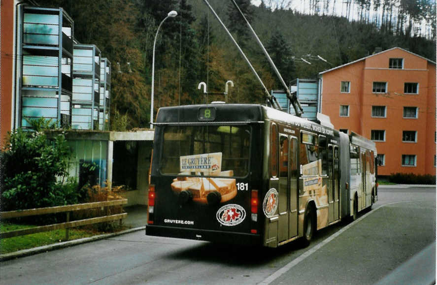 (101'424) - VBL Luzern - Nr. 181 - NAW/Hess Gelenktrolleybus am 26. November 2007 in Luzern, Wrzenbach