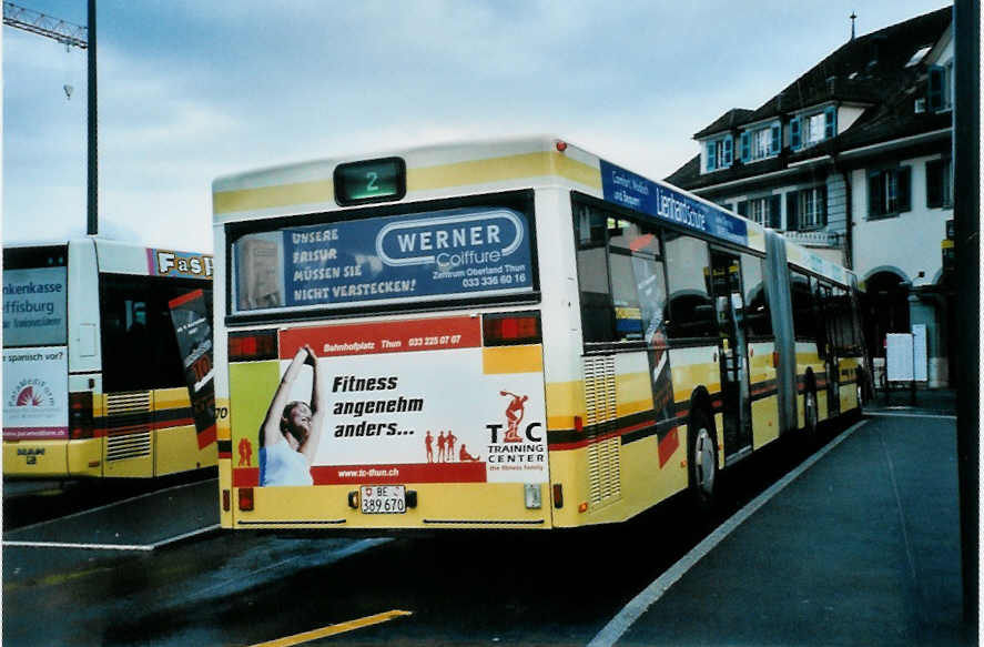 (101'618) - STI Thun - Nr. 70/BE 389'670 - MAN am 8. Dezember 2007 beim Bahnhof Thun