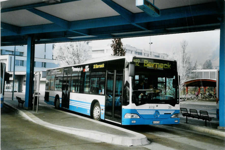 (102'620) - RTB Altsttten - Nr. 35/SG 131'724 - Mercedes am 29. Dezember 2007 beim Bahnhof Heerbrugg