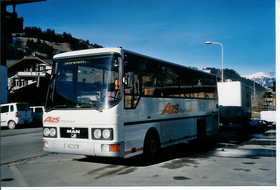 (103'701) - AZS Zweisimmen - Nr. 3/BE 471'277 - MAN/Gppel (ex STI Thun Nr. 10; ex TSG Blumenstein Nr. 10) am 21. Januar 2008 beim Bahnhof Zweisimmen