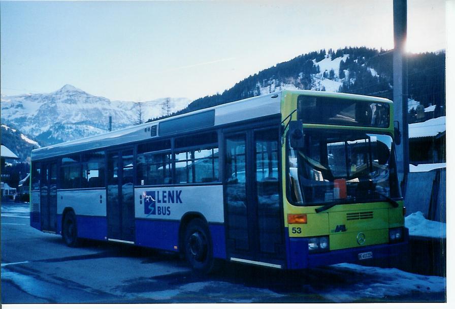 (103'704) - AFA Adelboden - Nr. 53/BE 611'224 - Mercedes (ex VAG D-Freiburg Nr. 825) am 21. Januar 2008 beim Bahnhof Lenk