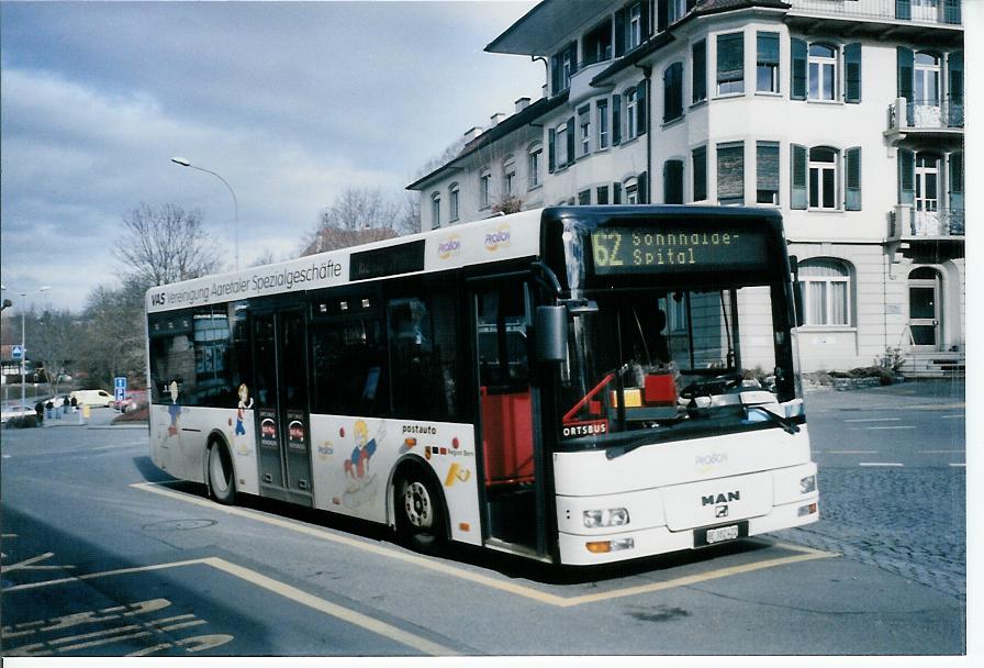 (103'822) - Lengacher, Mnsingen - Nr. 7/BE 382'422 - MAN am 1. Februar 2008 beim Bahnhof Mnsingen