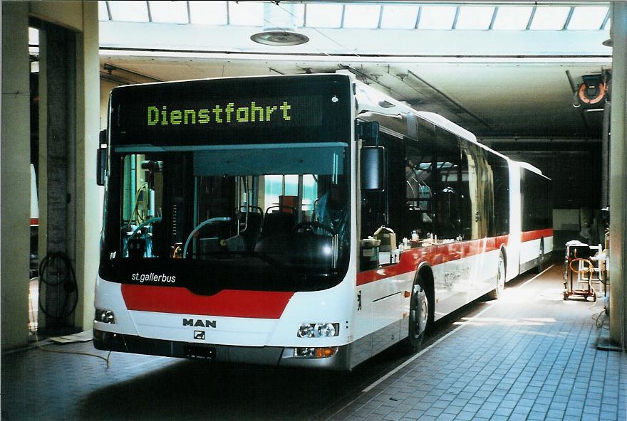 (106'002) - St. Gallerbus, St. Gallen - Nr. 279 - MAN am 29. Mrz 2008 in St. Gallen, Depot