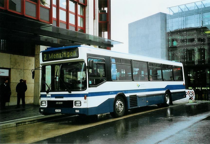 (106'105) - ZVB Zug - Nr. 109/ZG 54'619 - NAW/Hess (ex Nr. 99) am 31. Mrz 2008 beim Bahnhof Zug