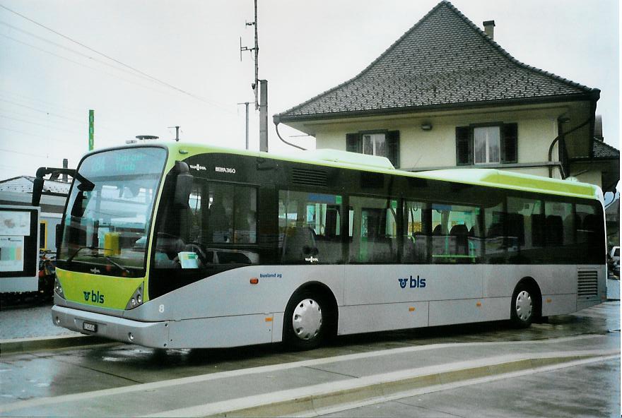 (106'510) - Busland, Burgdorf - Nr. 8/BE 545'856 - Van Hool am 15. April 2008 beim Bahnhof Langnau