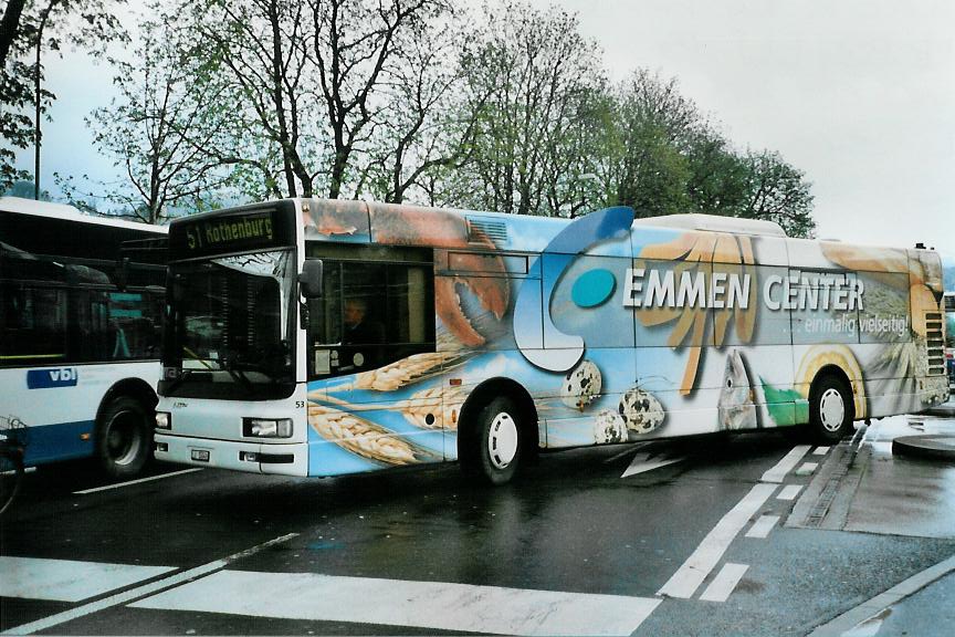 (106'526) - AAGR Rothenburg - Nr. 53/LU 15'049 - Iveco am 15. April 2008 beim Bahnhof Luzern