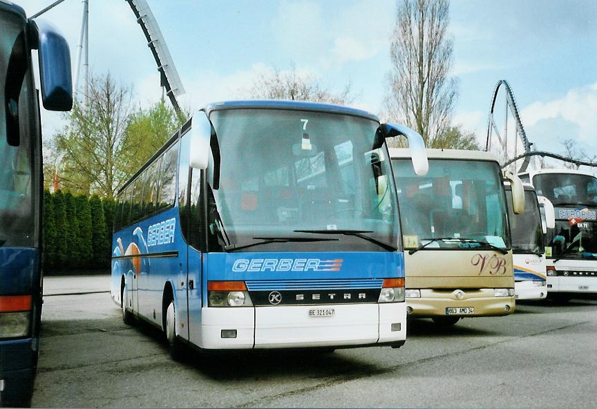 (106'604) - Aus der Schweiz: Gerber, Roggwil - Nr. 7/BE 321'047 - Setra am 16. April 2008 in Rust, Europapark