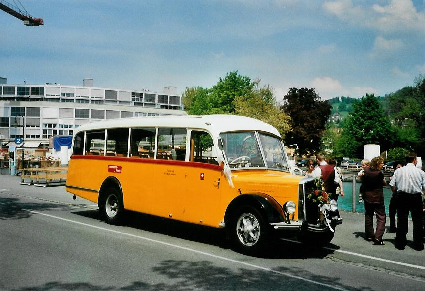 (106'916) - Trachsel, Hasle-Regsau - BE 26'811 - Saurer (ex Solr+Fontana, Ilanz) am 9. Mai 2008 bei der Schifflndte Thun