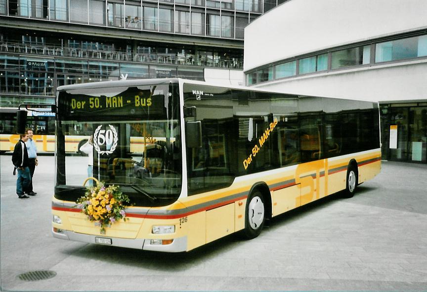 (107'112) - STI Thun - Nr. 126/BE 700'126 - MAN am 15. Mai 2008 in Thun, Aarefeldplatz