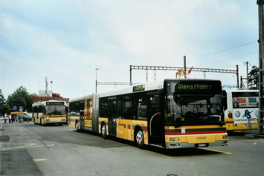 (107'818) - STI Thun - Nr. 105/BE 577'105 - MAN am 12. Juni 2008 beim Bahnhof Thun (prov. Haltestelle)