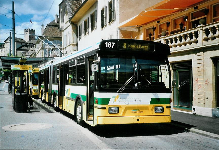 (109'827) - TN Neuchtel - Nr. 167 - FBW/Hess Gelenktrolleybus am 2. August 2008 in Neuchtel, Place Pury