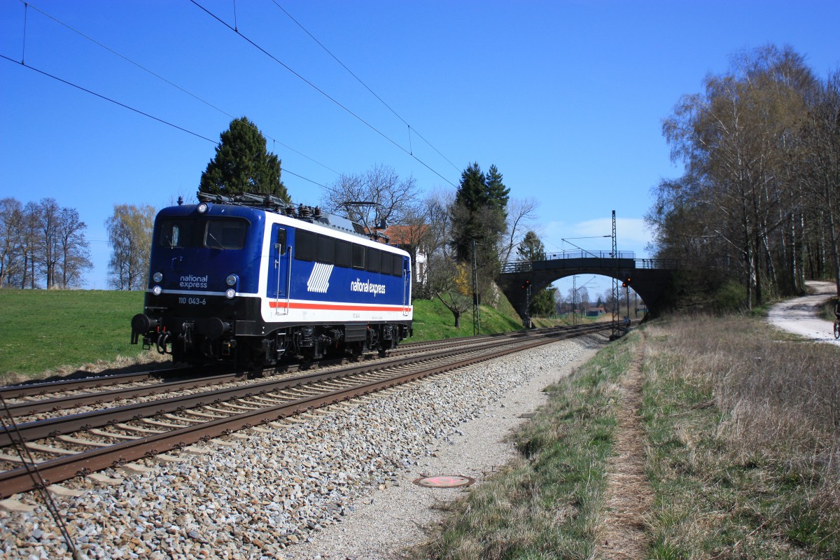 110 043-6 von  National Express  am 3. Mrz 2014 bei bersee am Chiemsee.