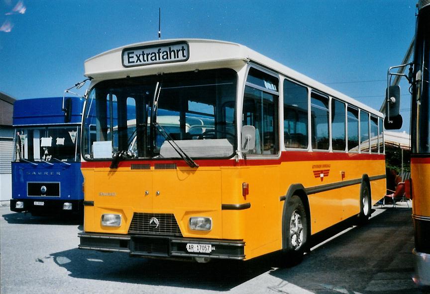 (110'610) - Osthues, Teufen - Nr. 15/AR 17'057 - Saurer-Leyland/Hess (ex AVG Grindelwald Nr. 15; ex RhV Altsttten Nr. 42) am 30. August 2008 in Niederbipp, Saurertreffen