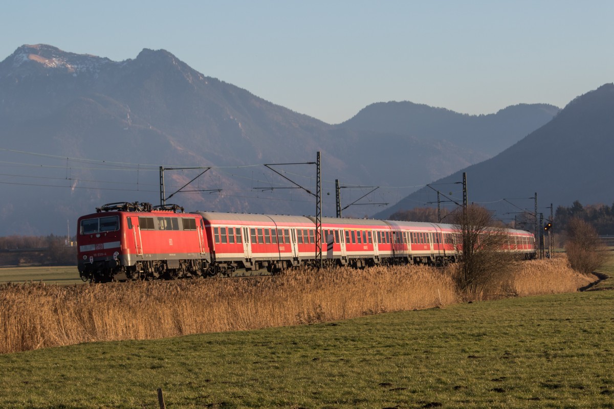 111 039-4 am 29. Dezember 2015 bei Bernau am Chiemsee.