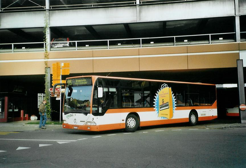 (111'524) - VBH Herisau - Nr. 3/AR 22'930 - Mercedes am 13. Oktober 2008 beim Bahnhof Herisau