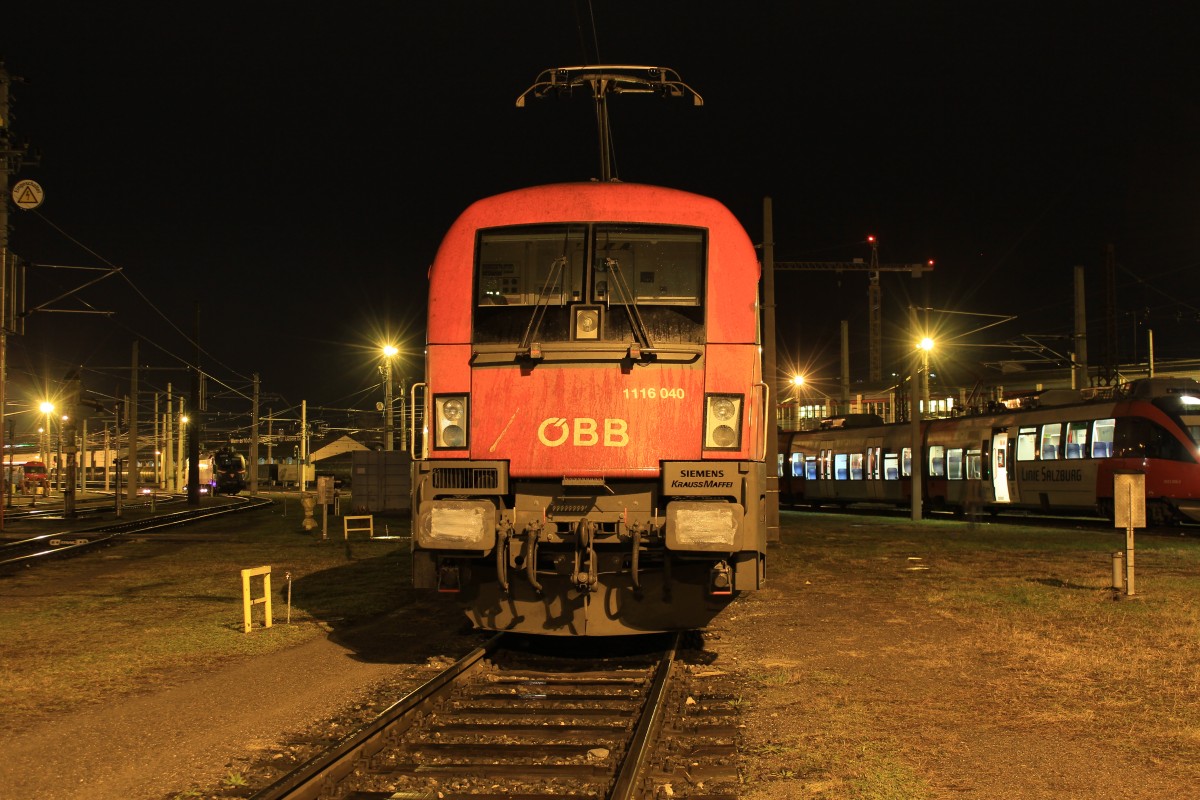 1116 040-7 am 3. Januar 2013 im Depot in Salzburg.