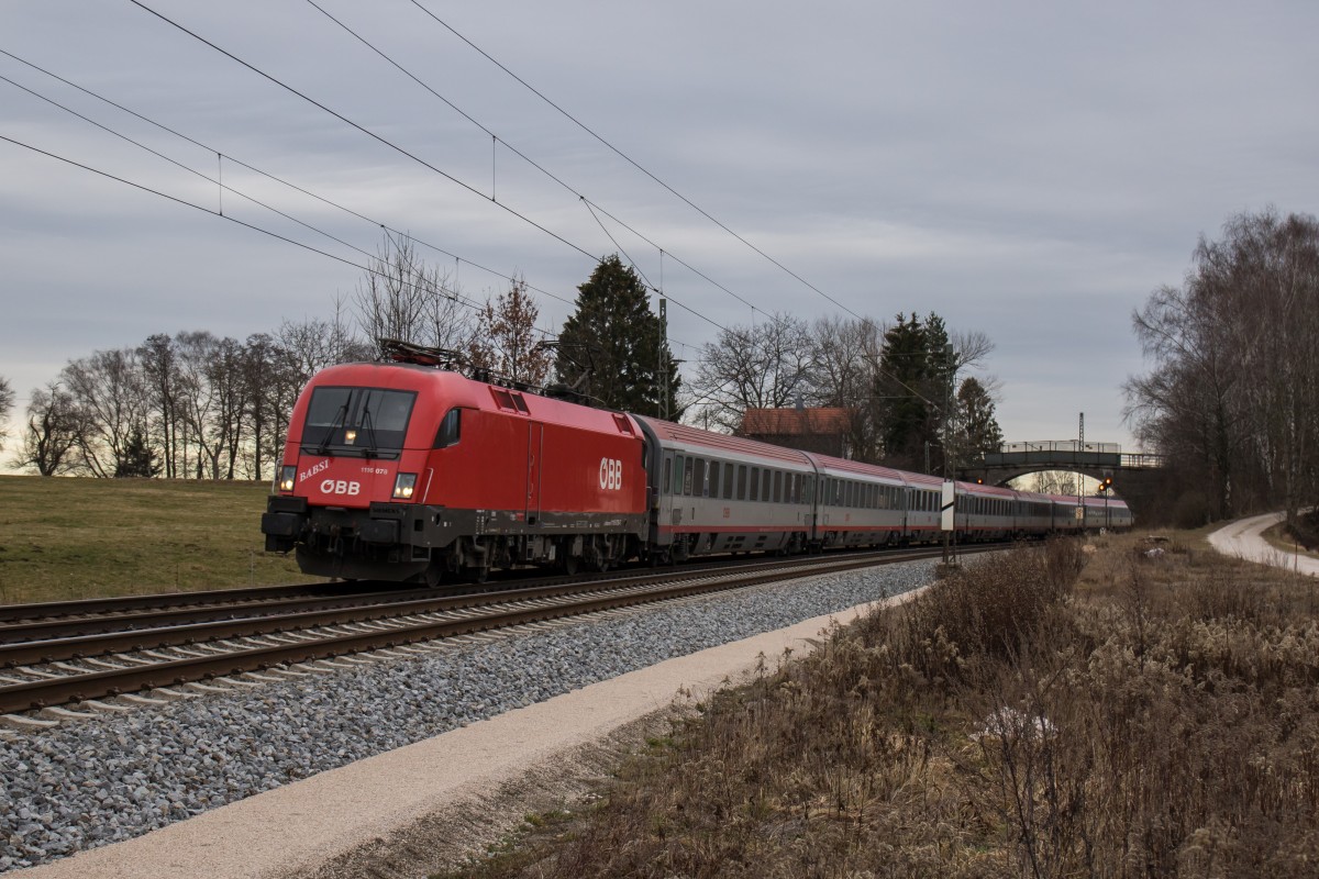 1116 078-7  Babsi  aus Salzburg kommend am 8. Januar 2016 bei bersee am Chiemsee.