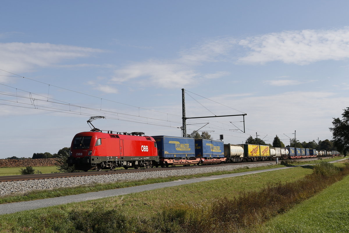 1116 132 mit dem  Walter -Zug aus Salzburg kommend am 19. September 2018 bei bersee.