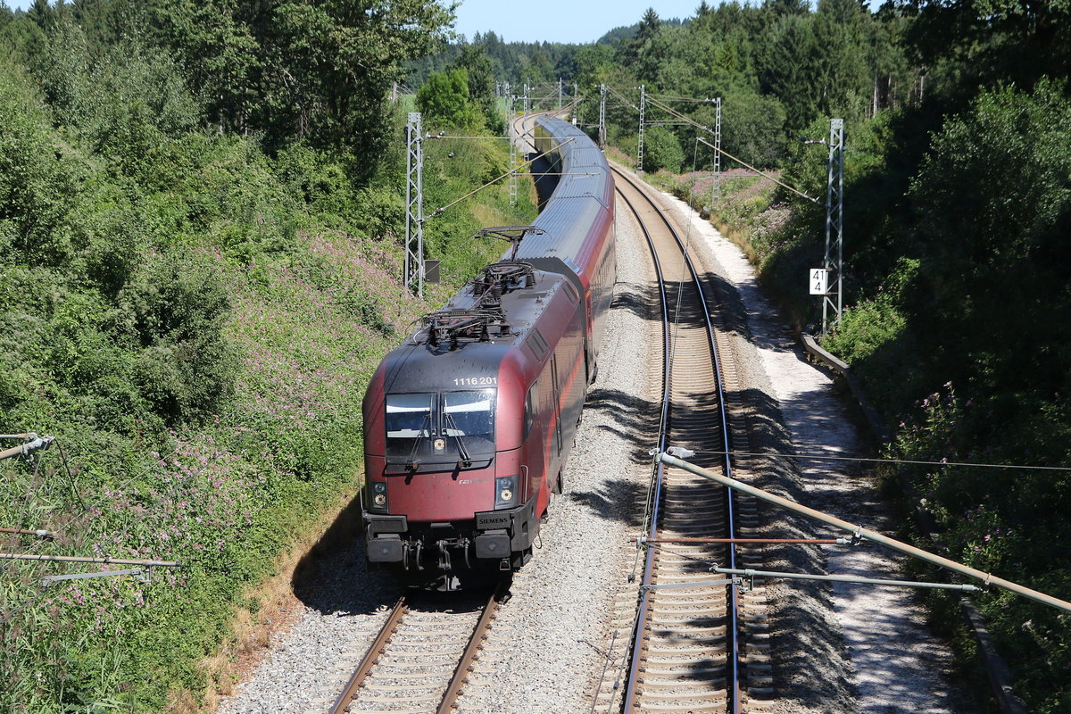 1116 201 aus Salzburg kommend am 18. August 2019 bei Grabensttt.