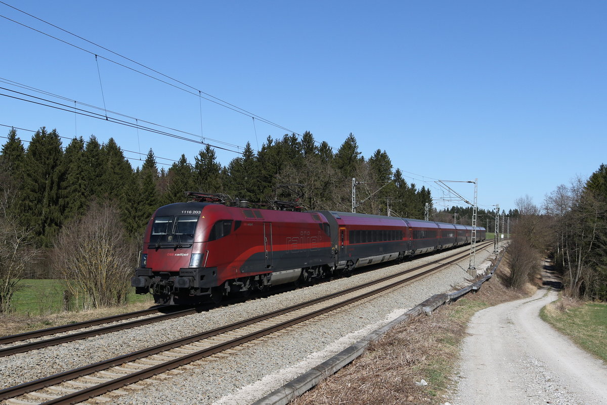 1116 203 aus Salzburg kommend am 16. Mrz 2020 bei Grabensttt.