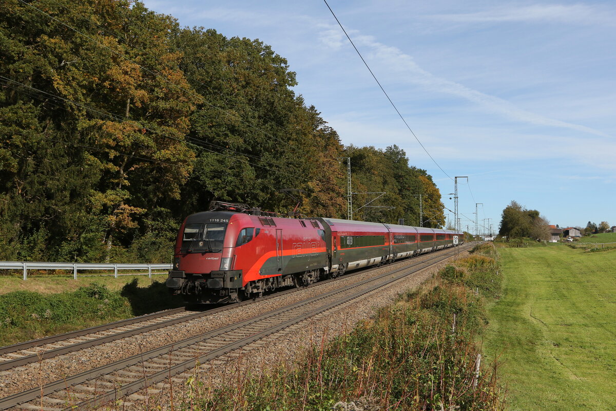 1116 245 aus Salzburg kommend am 9. Oktober 2024 bei Hufschlag.