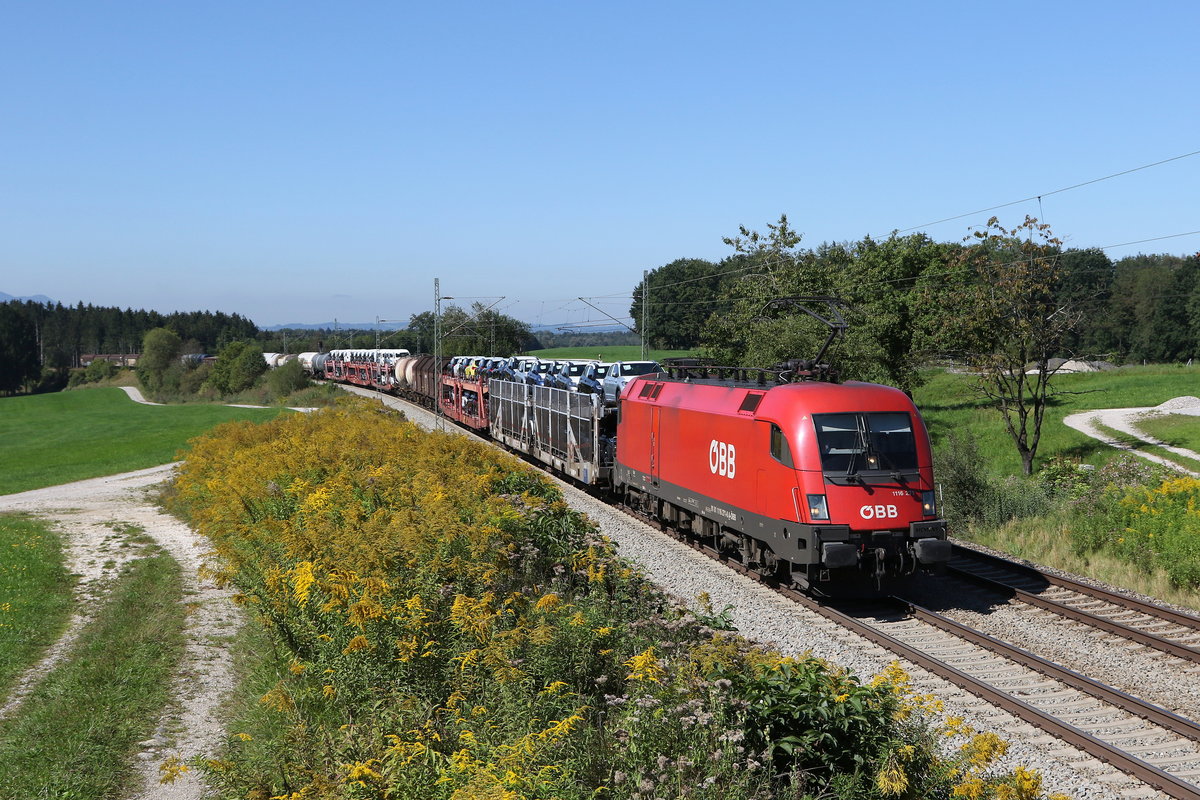 1116 271 war am 9. September 2020 bei Grabensttt im Chiemgau mit einem Mischer in Richtung Salzburg unterwegs.