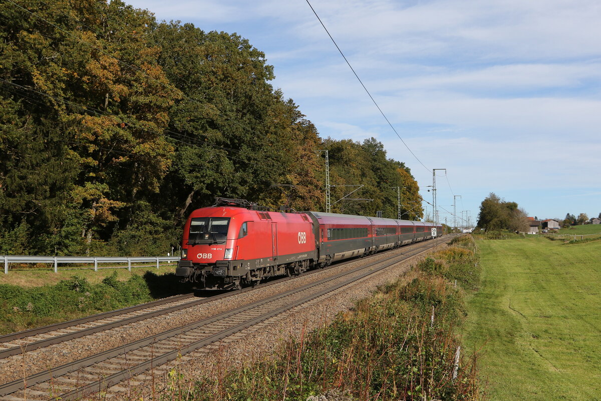 1116 274 aus Salzburg kommend am 9. Oktober 2024 bei Hufschlag.