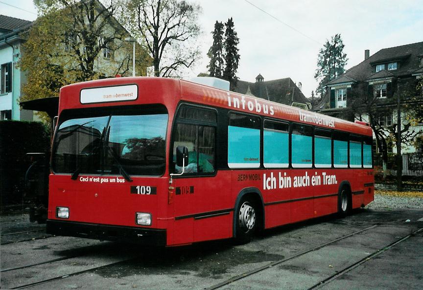 (111'831) - Bernmobil, Bern - Nr. 109 - Volvo/R&J am 9. November 2008 in Bern, Burgernziel