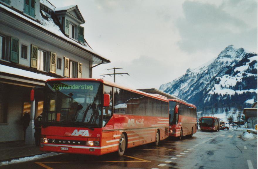 (112'925) - AFA Adelboden - Nr. 24/BE 26'701 - Setra (ex Nr. 11) am 14. Dezember 2008 beim Bahnhof Frutigen