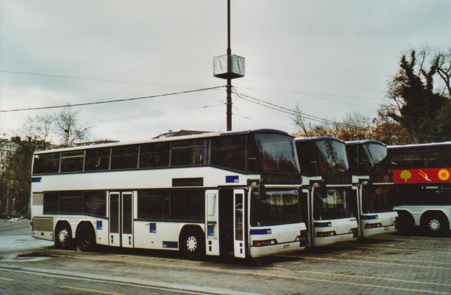 (113'104) - TL Lausanne - Nr. 505/VD 1353 - Neoplan am 22. Dezember 2008 in Lausanne, Dpt Borde