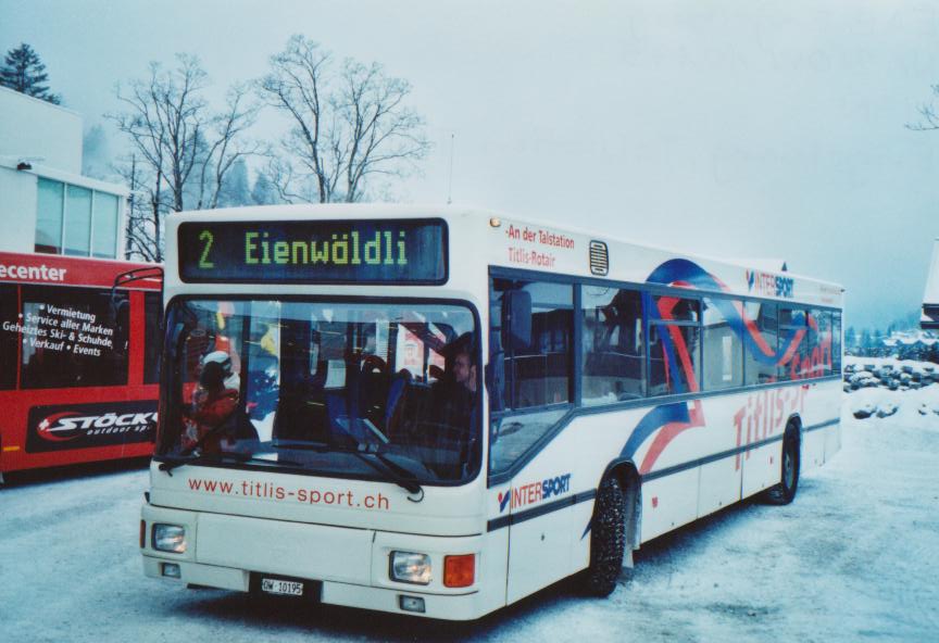 (113'331) - EAB Engelberg - OW 10'195 - MAN am 26. Dezember 2008 in Engelberg, Talstation Titlisbahnen