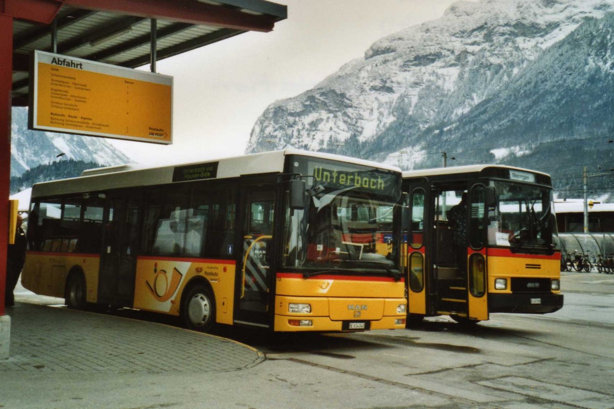 (114'413) - AVG Meiringen - Nr. 72/BE 614'040 - MAN/Gppel am 16. Februar 2009 in Meiringen, Postautostation