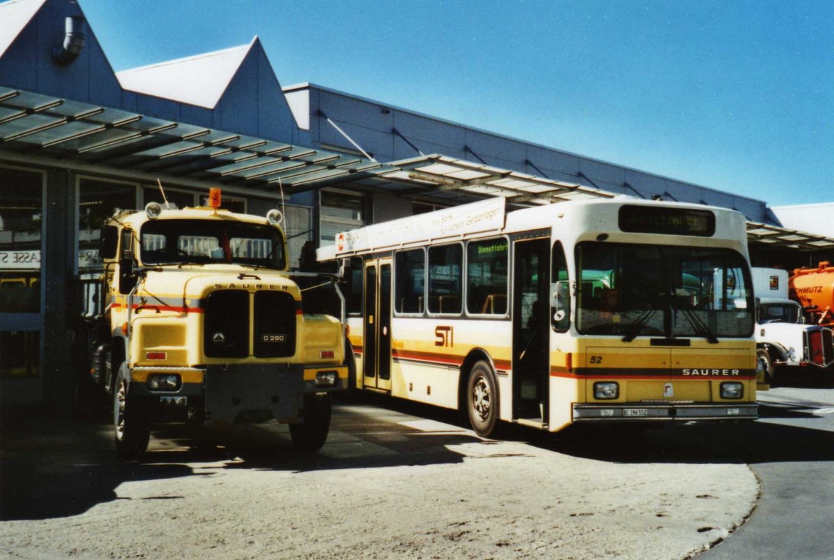 (117'611) - STI Thun - Nr. 52/BE 396'552 - Saurer/R&J am 13. Juni 2009 in Thun, Garage