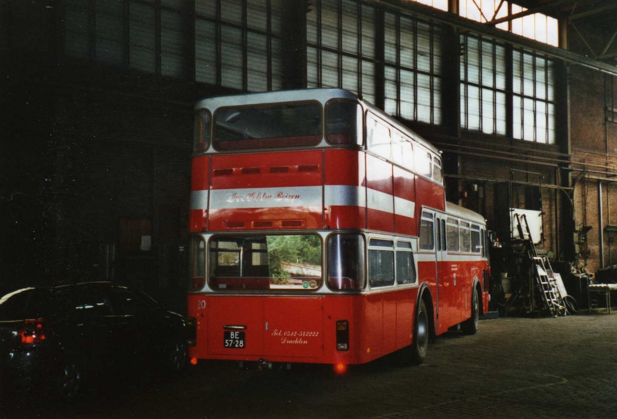 (118'512) - FRAM Drachten - Nr. 20/BE-57-28 - FBW/Vetter-R&J Anderthalbdecker (ex Wespe, Altsttten; ex AFA Adelboden Nr. 4) am 7. Juli 2009 in Drachten, Autobusmuseum