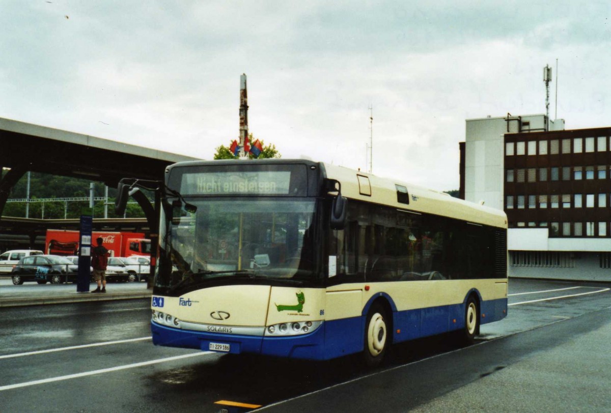 (118'831) - FART Locarno - Nr. 86/TI 229'186 - Solaris am 9. Juli 2009 beim Bahnhof Burgdorf (Einsatz Busland)