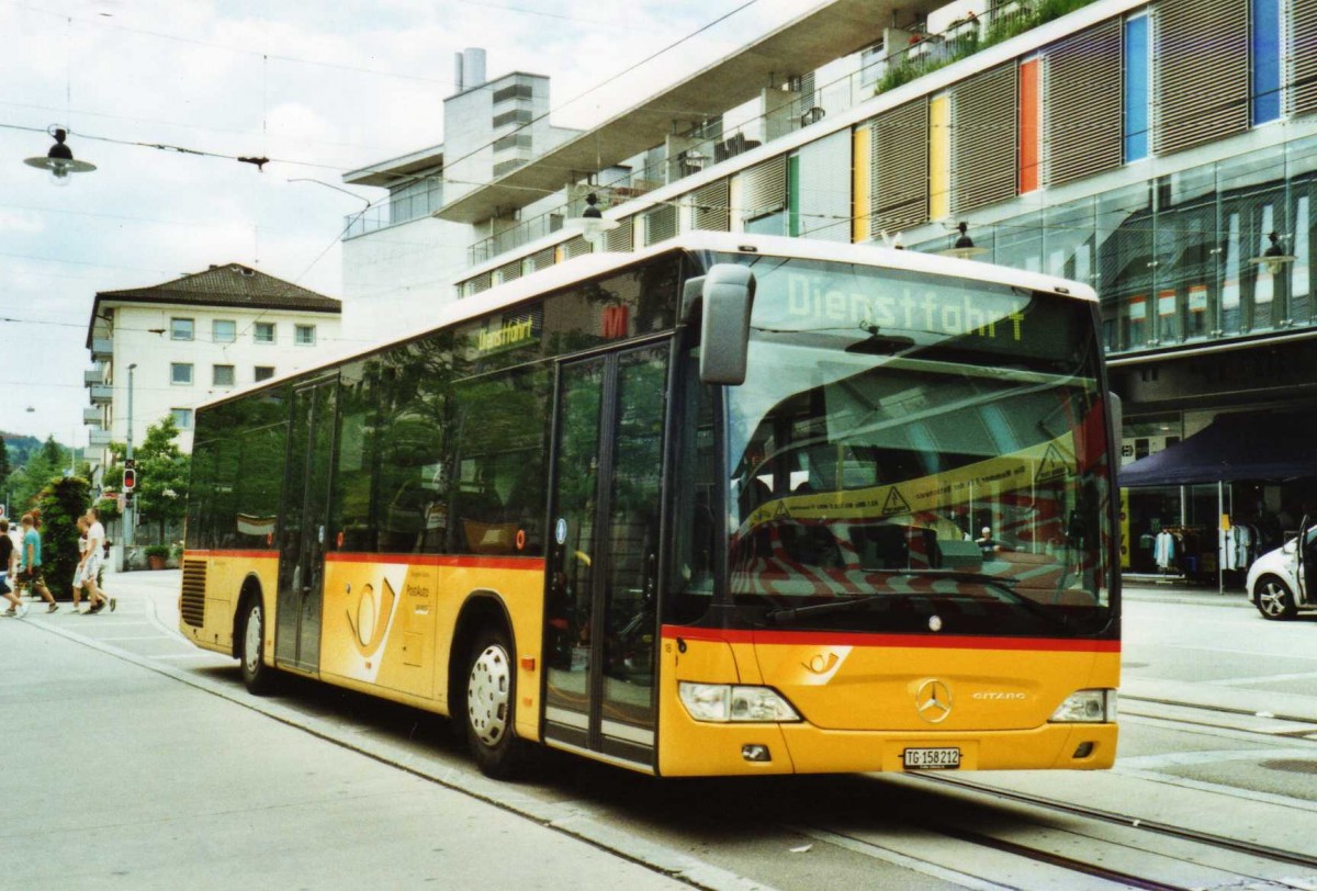 (118'937) - PostAuto Ostschweiz - Nr. 18/TG 158'212 - Mercedes am 10. Juli 2009 beim Bahnhof Frauenfeld