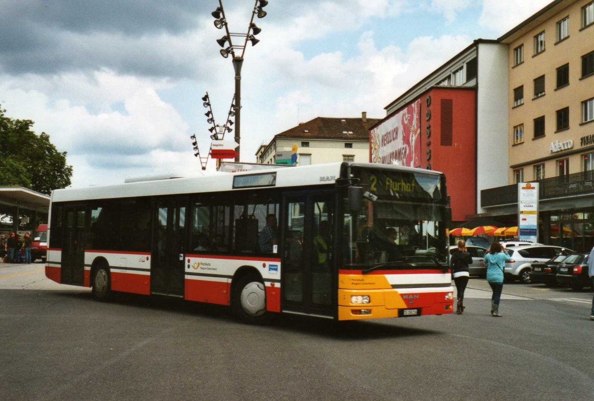 (119'004) - PostAuto Ostschweiz - Nr. 16/TG 158'216 - MAN am 10. Juli 2009 beim Bahnhof Frauenfeld