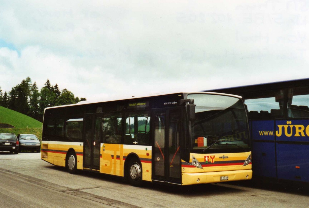 (119'506) - STI Thun - Nr. 5/BE 102'205 - Van Hool (ex Moser, Teuffenthal; ex Burri, Teuffenthal) am 9. August 2009 in Teuffenthal, Garage Moser