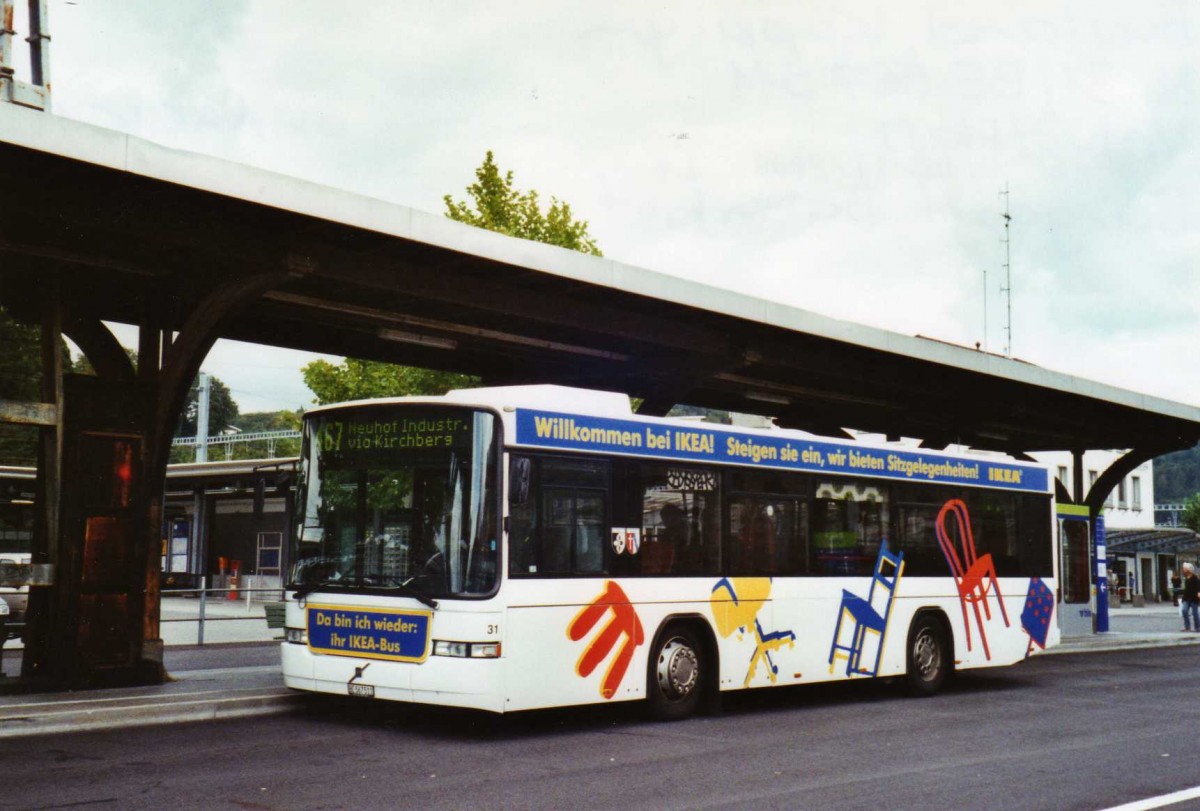 (121'214) - Busland, Burgdorf - Nr. 31/BE 567'511 - Volvo/Hess (ex AAGK Koppigen Nr. 11) am 14. September 2009 beim Bahnhof Burgdorf