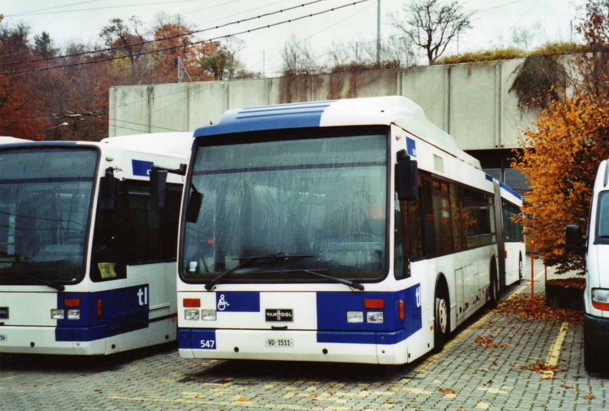 (122'309) - TL Lausanne - Nr. 547/VD 1511 - Van Hool am 19. November 2009 in Lausanne, Dpt Borde