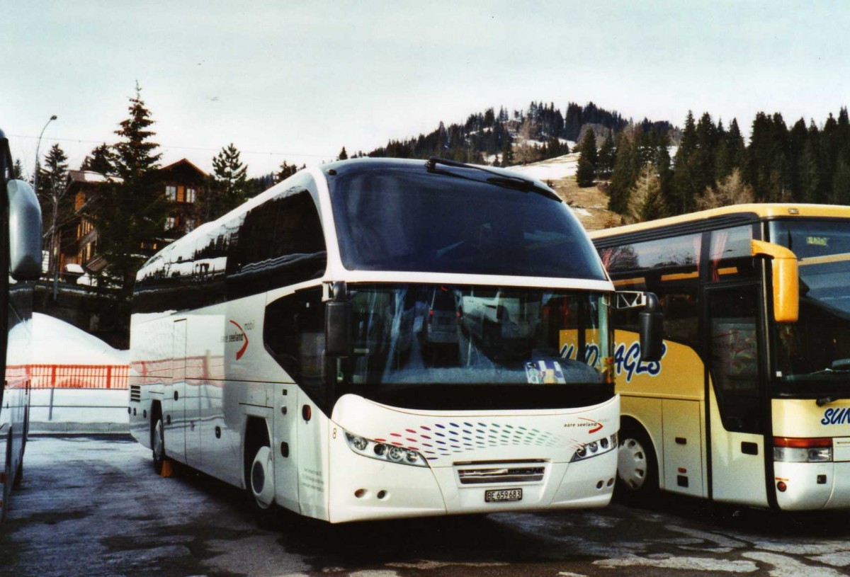 (124'308) - ASm Langenthal - Nr. 8/BE 659'683 - Neoplan am 24. Januar 2010 beim Bahnhof Saanenmser