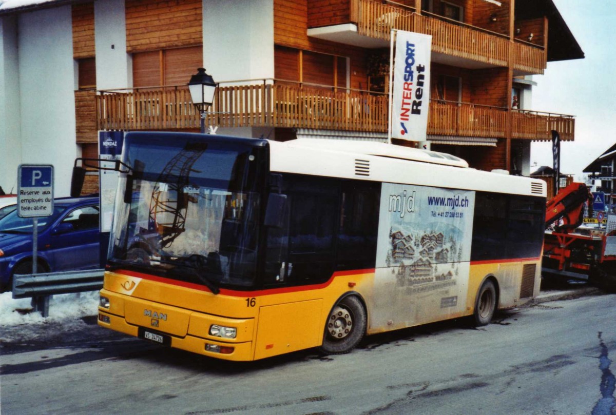 (124'632) - Lathion, Sion - Nr. 16/VS 24'726 - MAN/Gppel (ex Globe-Limo, Genve Nr. 904) am 9. Mrz 2010 in Haute-Nendaz, Tl