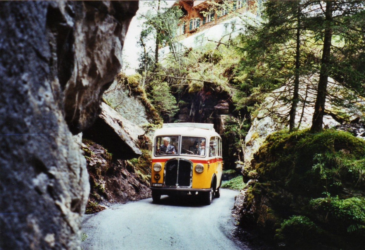 (126'723) - Schmid, Thrishaus - Nr. 3/BE 26'760 - Saurer/Gangloff (ex Geiger, Adelboden Nr. 3) am 29. Mai 2010 in der Griesschlucht bei der Griesalp