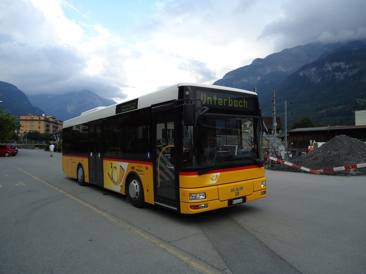 (127'626) - AVG Meiringen - Nr. 72/BE 614'040 - MAN/Gppel am 4. Juli 2010 in Meiringen, Postautostation