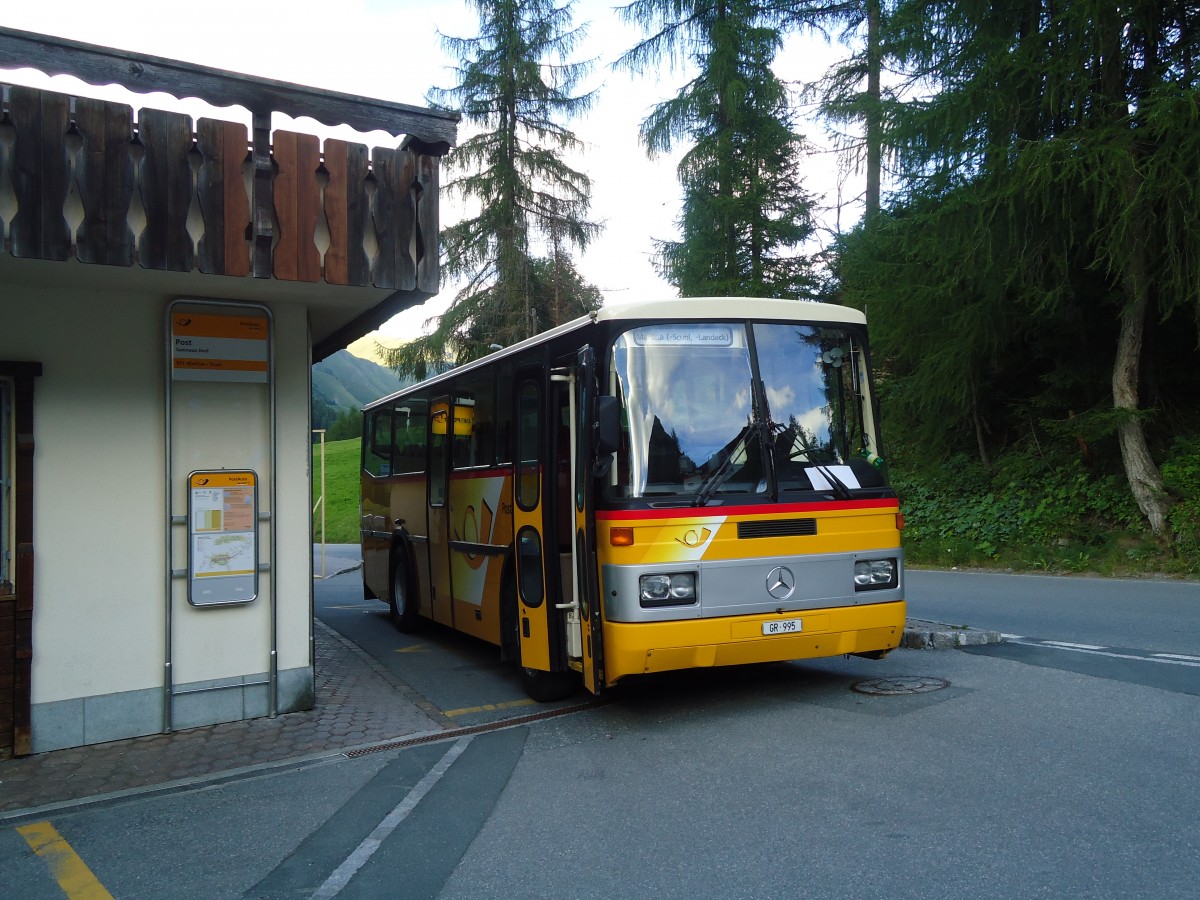 (128'301) - Zegg, Samnaun - GR 995 - Mercedes/FHS (ex PostAuto Graubnden; ex P 23'325) am 7. August 2010 in Samnaun, Post