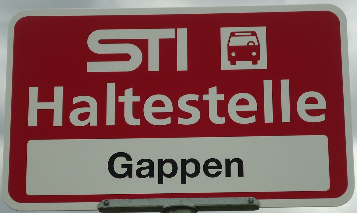 (128'763) - STI-Haltestellenschild - Schwendibach, Gappen - am 15. August 2010